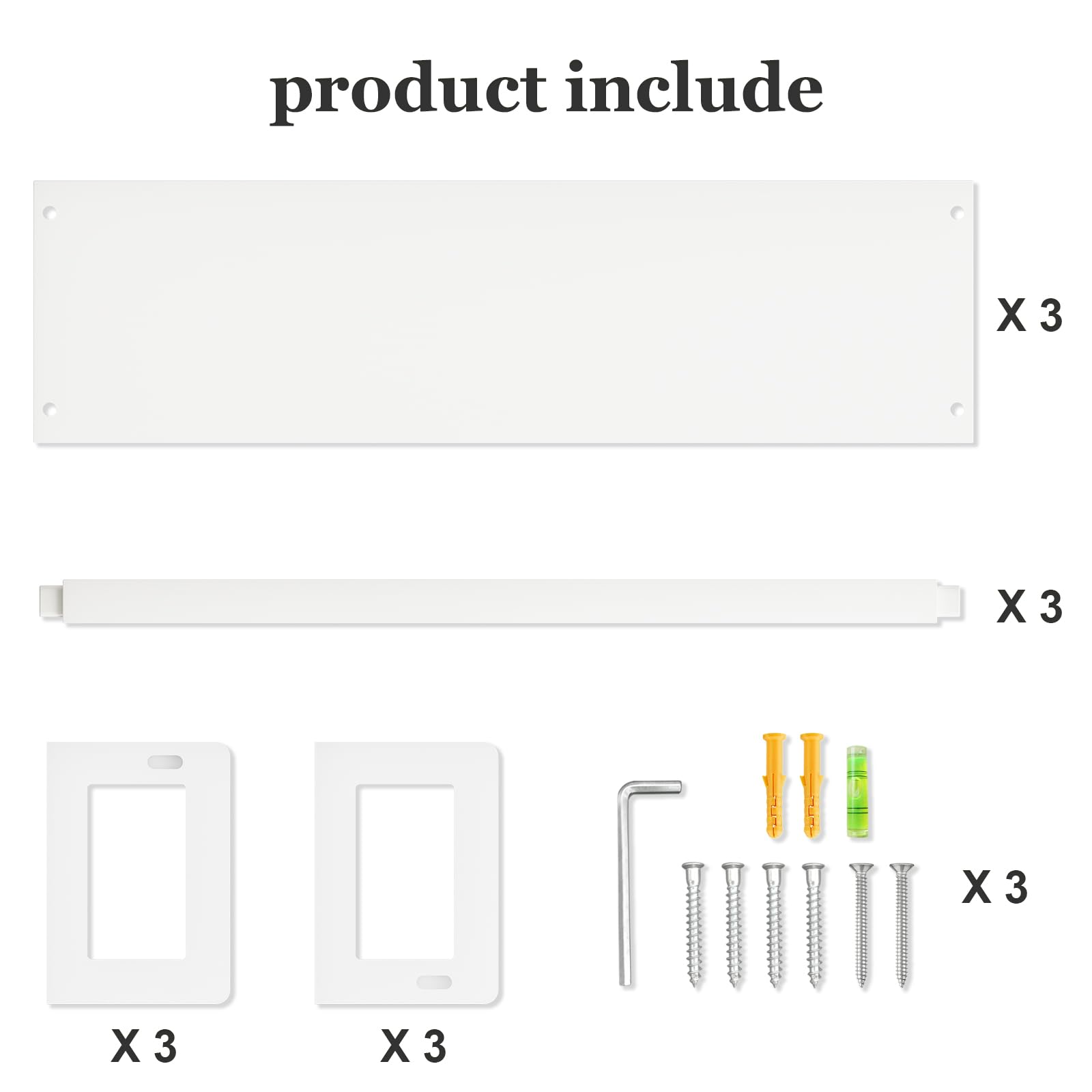 Estantes flotantes para libros de pared de 23.6 pulgadas, de madera maciza natural, juego de 3, estantes colgantes para habitación de niños, decoración de dormitorio y almacenamiento de 7