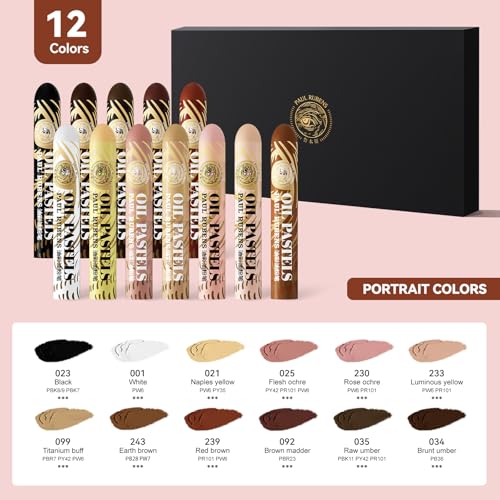 Paul Rubens Large Oil Pastels Set - 12 Portrait Colors (0.79" x 4.72" Jumbo Sticks), Vibrant, Creamy Texture and Blends Easily for Artists, Students and Professionals, Ideal for Filling in Large Areas by Paul Rubens - Image 4