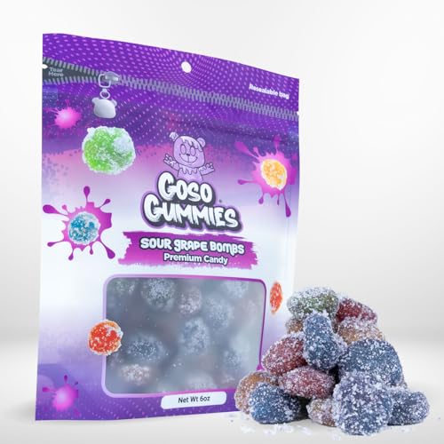Golosinas Goso Gummies Uva Ácida 170g Bolsa Resellable miniatura 1