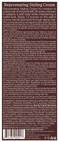 Saphira Rejuvenating Styling Cream, Frizz Control Hair Smoothing Cream and Styling Formula with 26 Dead Sea Minerals, Finishing Cream for Medium to Firm Hold, Sulfate-Free, Paraben-Free, 8.5 Ounce