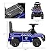Aosom Kids Push Ride On Car with Working PA System and Horn, Police Truck Style Foot-to-Floor Sliding Car for Boys and Girls with Under-Seat Storage, for 18 Months to 5 Years Old, Blue