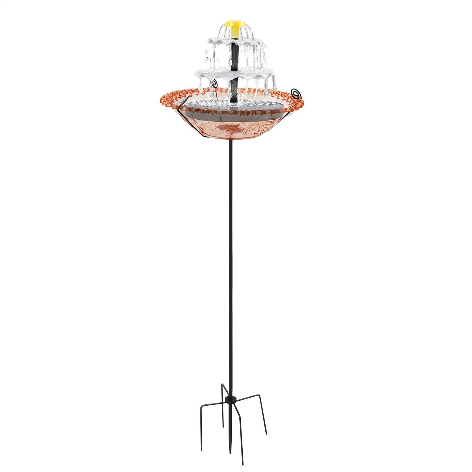 Fontana per Uccelli ad Energia Solare Alimentatore | Contenitore per Cibo per Passeri per Giardinieri Amanti della Natura Giardino Cortile Prato Ingresso Scuola