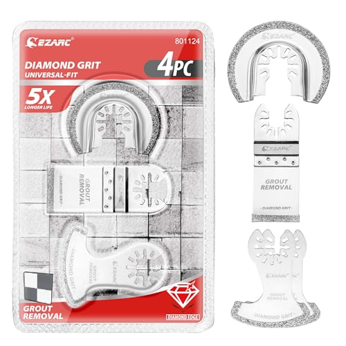 EZARC Diamant Multitool Sägeblätter Segmentsägeblatt für Mörtel Zubehör Multifunktionswerkzeug Oszillierende Klingen 4pcs