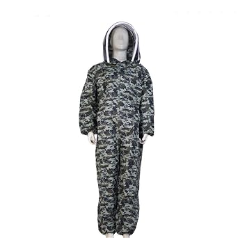 Beekeeper Camouflage Professional Jumpsuit Suit Beekeeping Space Suit with Self Supporting Veil for Bee Keepers