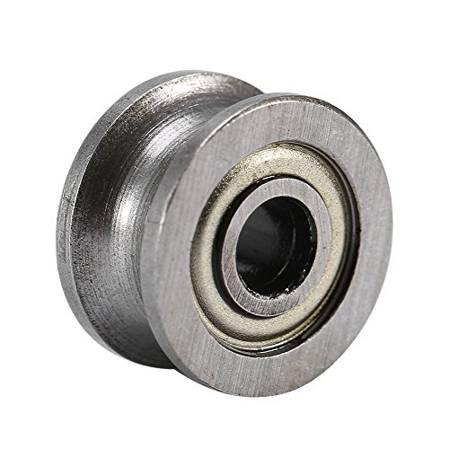 Bewinner 10 unids U624ZZ Micro U Groove Ball Bearing, hecho de acero al carbono de alta calidad, blindaje doble, utilizado en sistemas de movimiento lineal, 4 * 13 * 7 mm