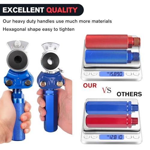 Nilight Glad Hands Grips Set with Seals Heavy Duty Gladhand Extension Handles Kit Emergency & Service Brake Air Hose Coupling Connectors for Semi Truck Trailer Brake System 1 Pair by Nilight - Image 3