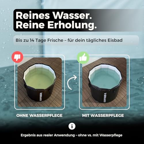 Eisfass® Wasserpflege ohne Chlor 500ml für Mini Pool - Planschbecken - Eispool zum Eisbaden Sehr geringer...