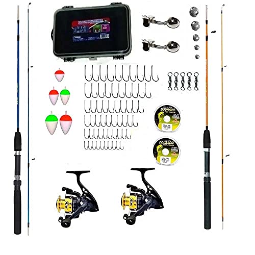 Kit Pesca Marine Sports Sol 2 Molinetes + 2 Varas 1,20M 10kg Com Acessórios