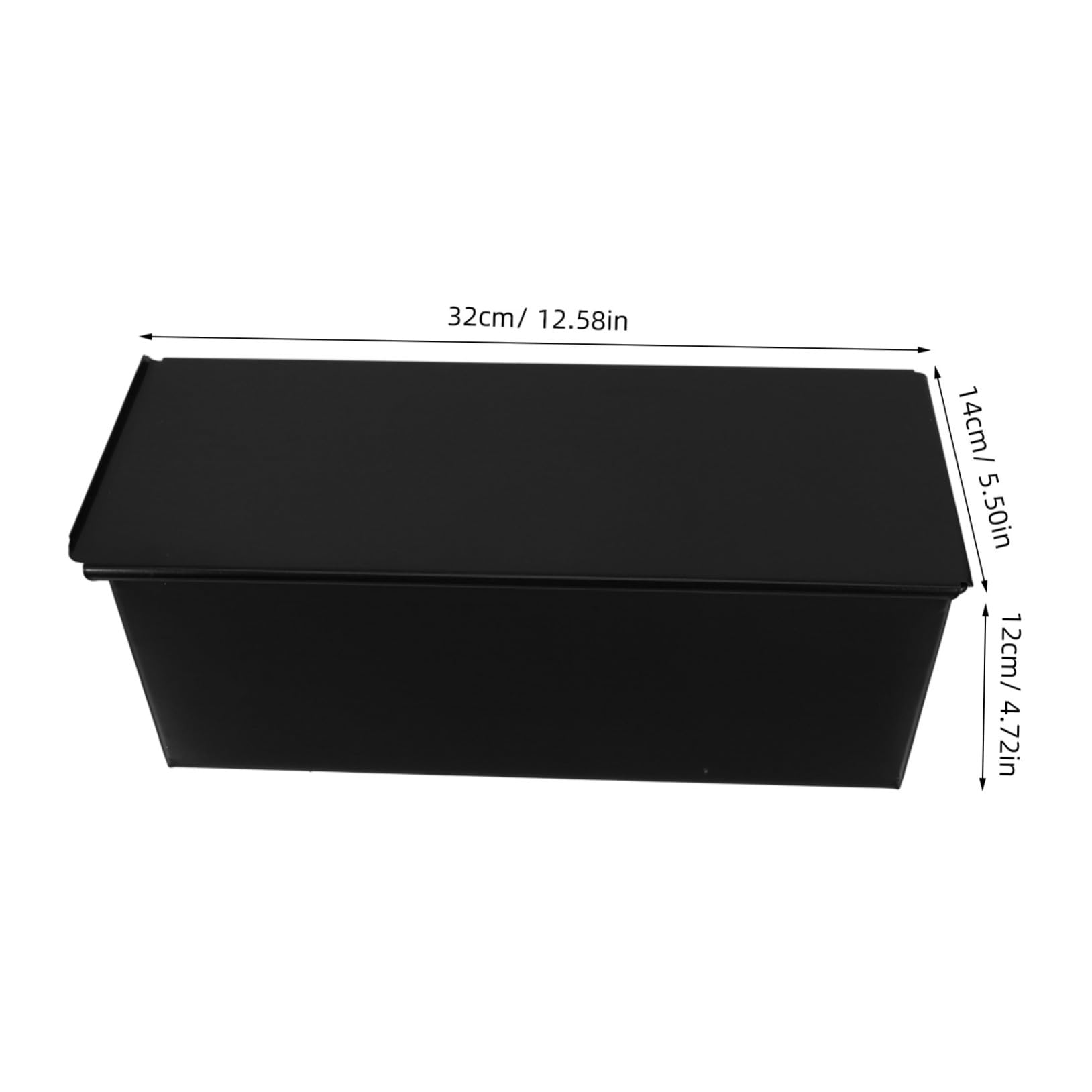 Genérico 1 Pc Molde de pan de caja de tostadas bandeja para hornear pan antiadherente molde para pan antiadherente con tapa barra pan sin glutem juego de ollas suministros de cocina Black