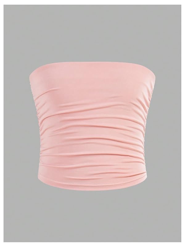 Milumia 3 Pack Shirt Ruched Strapless Sleeveless Bandeau Tube Tops by Milumia - Used condition - Image 5