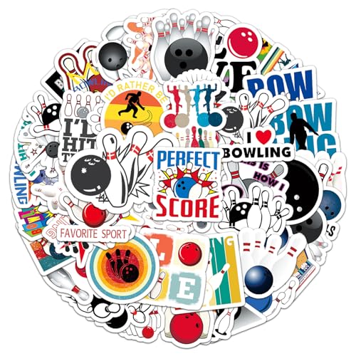 Calcomanías de bolos, 50 calcomanías de vinilo para portátiles, botellas de agua, teléfonos, tazas, divertidas calcomanías de vida de bolos para adolescentes, niños y adultos, adecuadas para regalos