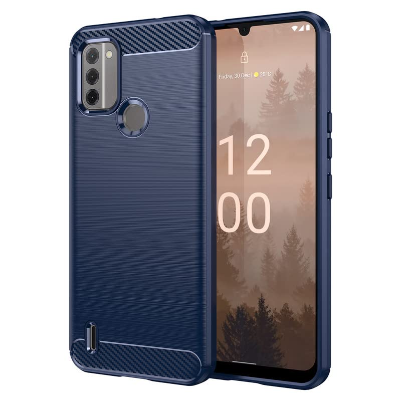 Image of Hybrid Carbon Fiber Back Case for Nokia C31 (Blue)