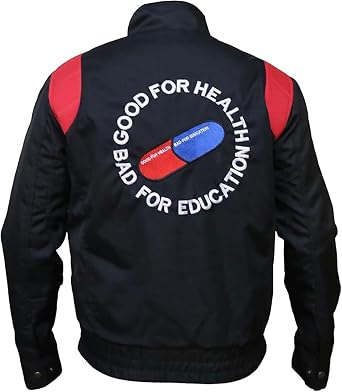 Good for Health Bad for Education Mens Akira Shotaro Kaneda Capsule Logo Pill Biker Bomber Cotton Jacket Red/Black