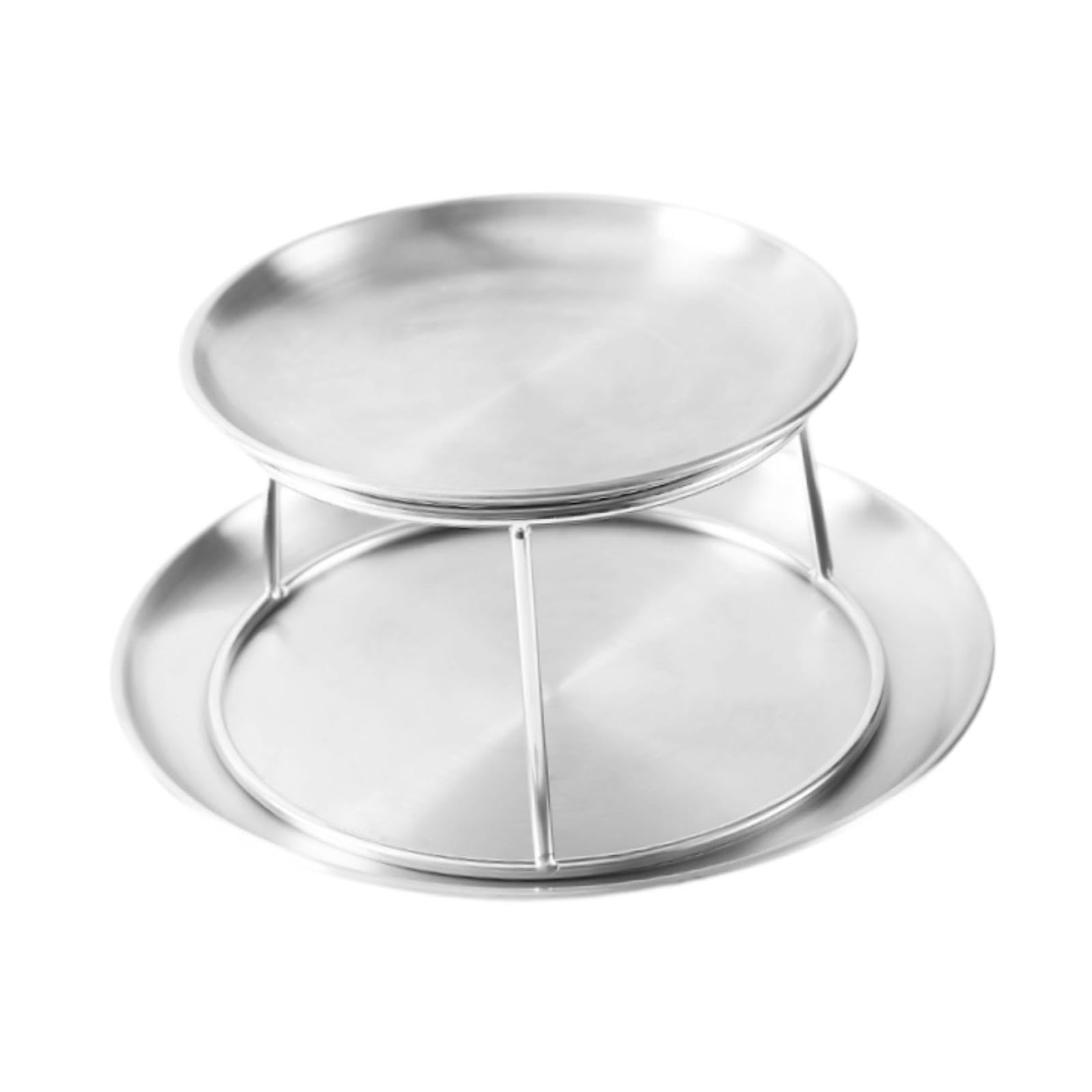 Baoblaze Seafood Serving Plate Rack Pizza Tray Holder Multifunctional Turdy Two Tier Display Baking Pan Platter Stand for Coffee Store, Tray Rack Set