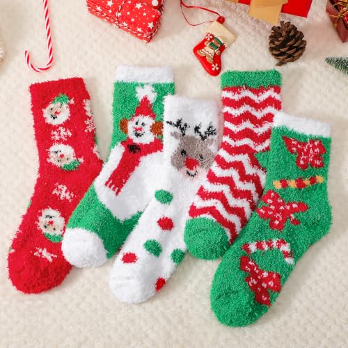5-Pack Loiyadn Women's Fuzzy Cartoon Slipper Socks (Multicolor Green) 6.49 + Free Shipping w/ Prime or on 35+ + 50% Off Code VTVGXFJ4 - image 6
