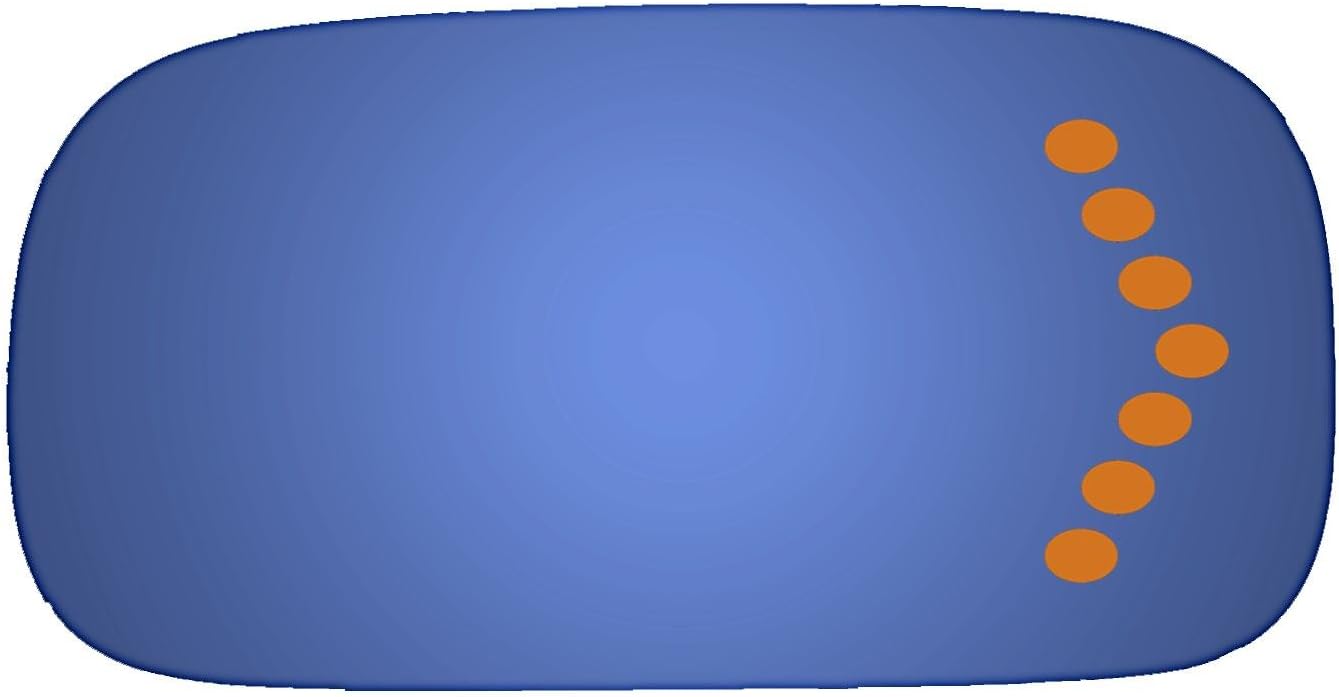 Burco 7137S Convex Passenger Side Power Replacement Mirror Glass with Lasered Holes to use with Factory Turn Signal Indicator for 2006-2008 CADILLAC DTS