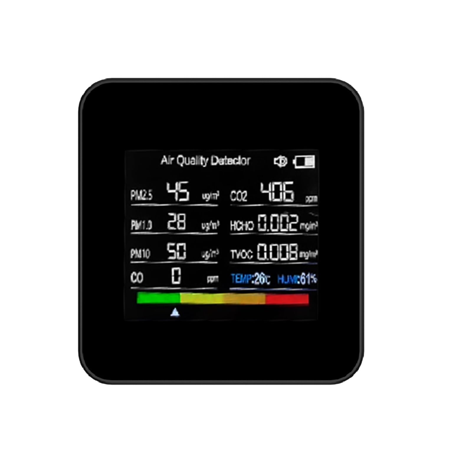 Tester jakości powietrza, 14 w 1WiFi Monitor ści powietrza kryty detektor CO2 CO2/CO/TVOC/HCHO/PM2,5/PM1,0/PM10/temperatura/wilgotność kontrola aplikacji, Ciesz się korzyściami zdrowotnymi(Nero)