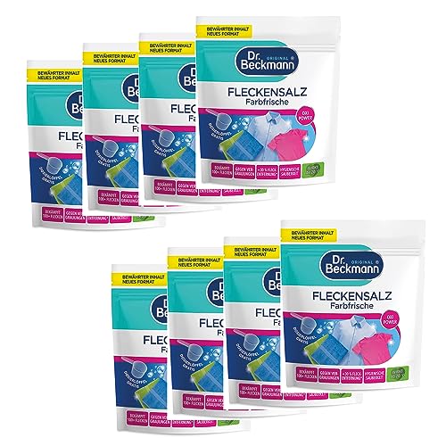 Dr. Beckmann Sal para manchas frescura de color, contra más de 100 manchas y ligeras decoloración, incluye cuchara dosificadora, 8 x 400 g