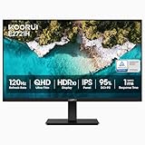 KOORUI 27 Inch QHD (2560x1440) IPS HDR Ultra-Thin Computer Gaming Monitor, 120Hz Refresh Rate, DCI-P3 95%, FreeSync & G-Sync, 1ms MPRT, VESA 100x100mm, Tilt Adjustable for Game and Work, E2721H