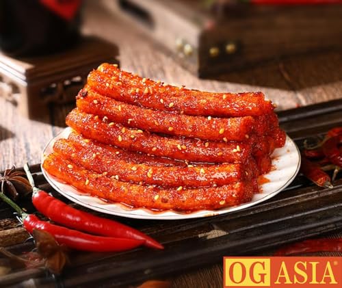 GOLDEN MILL Latiao Big Hot Sticks – Scharfer Veganer Snack auf Weizenbasis – Spicy Streetfood aus Asien - OG ASIA - 80g