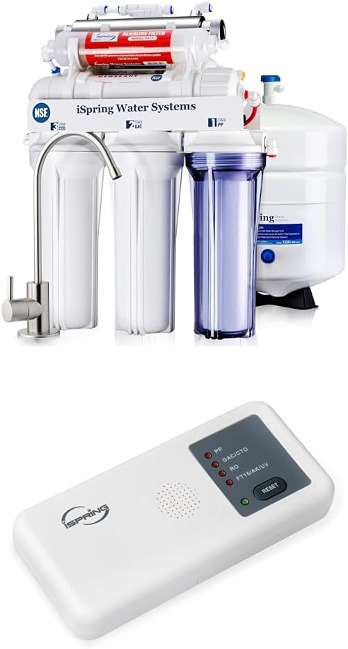 iSpring RCC7AK-UV, NSF Certified, 75GPD 7-Stage Under Sink Reverse Osmosis RO Drinking Water Filtration System with Alkaline Remineralization Filter and UV Ultraviolet Filter
