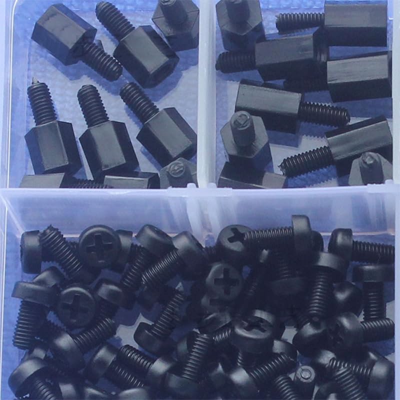 Black Nylon Hex Stud Hex Isolation Column Screw Nut Accessory 1packing