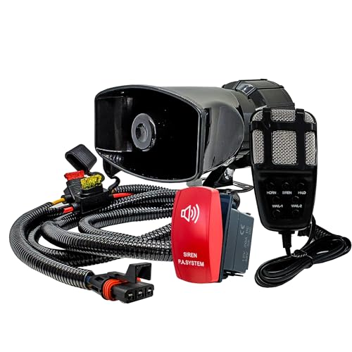 image for OZ-USA Siren PA Speaker Mic System Alarm Horn with Red Rocker Switch P