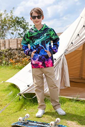 Teenager Boys Girls 3D Graphic Sweatshirt Hoody Colorful Flame Pullover Hoodie With Pockets 14-16 Years #TOP5