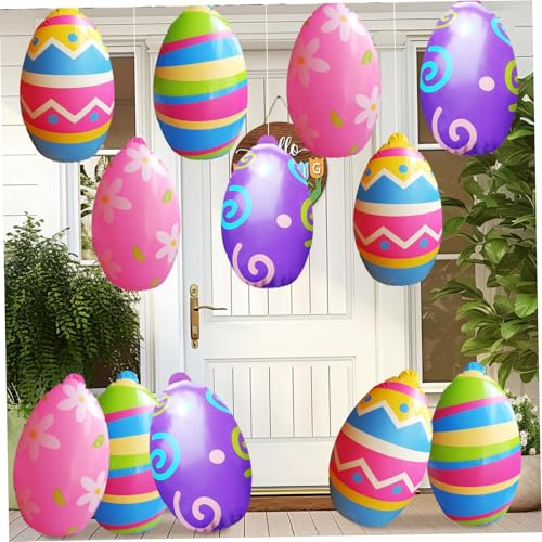 Œufs de Pâques gonflables géants en PVC de 40 cm pour la décoration festive de jardin