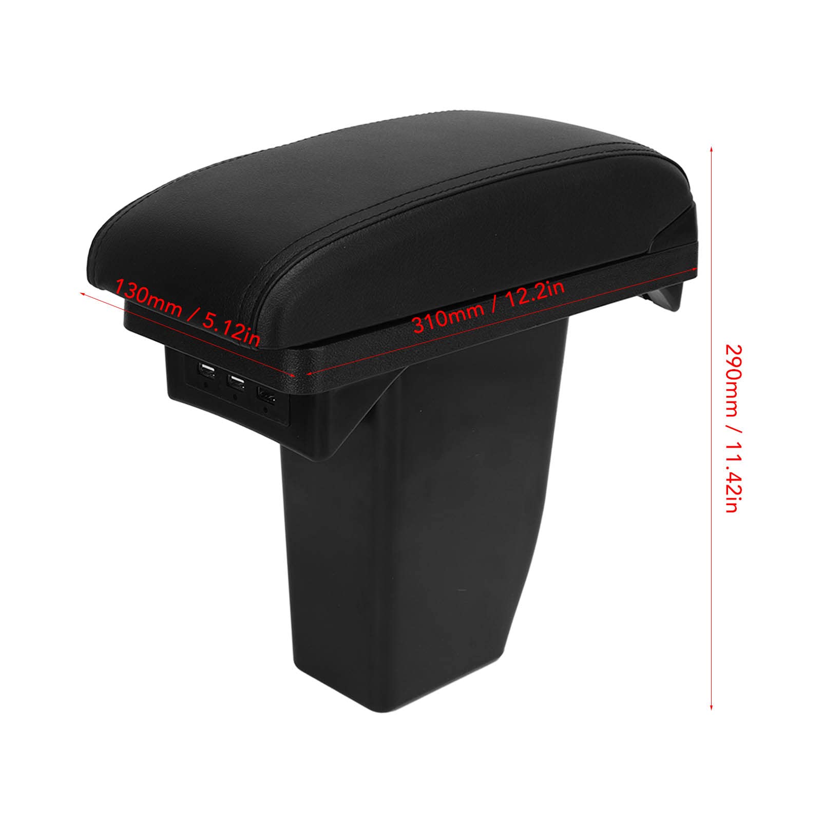 Ausla Scatola Portaoggetti per Console Centrale Scatola per Braccioli ABS e Pelle Artificiale Portabicchieri a Doppio Strato con 3 Porte USB per Pendolari Che Guidano Quotidianamente 2008