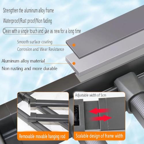 Séchoir à linge au-dessus de la machine à laver extensible en alu - 3