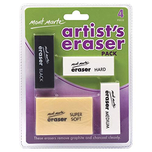 Mont Marte artistes gomme lot 4pce sans residus pour corriger les ombrages