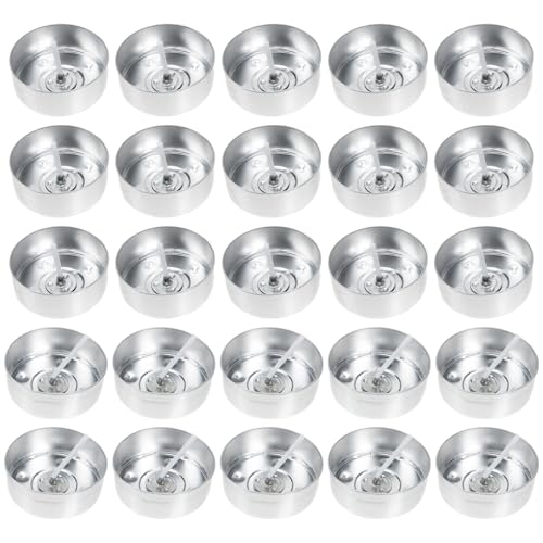 ABOOFAN 200 juegos Vasos de Aluminio Redondos para Velas Tealight con Mechas Moldes DIY para Hacer Velas Artesanales Kit para Fabricar y Manualidades para Decoración y Regalos