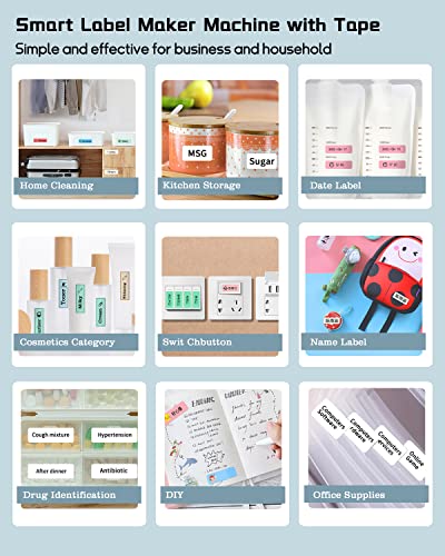 Orosaur Label Makers Machine With Tape, Hp1 Portable Mini Bluetooth Printer Label Maker For Home Storage,Office Organization,School,Wireless Thermal Usb Rechargeable Diy Labeler #TOP3