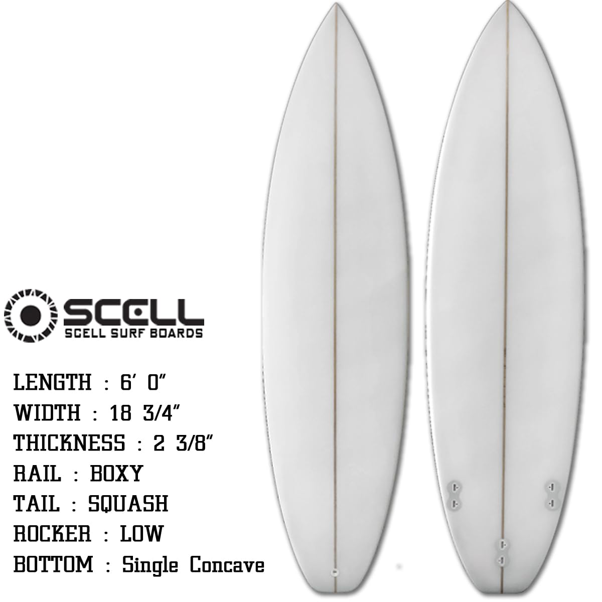 Amazon | SCELL セル ショートボード サーフボード 6'0 クリア