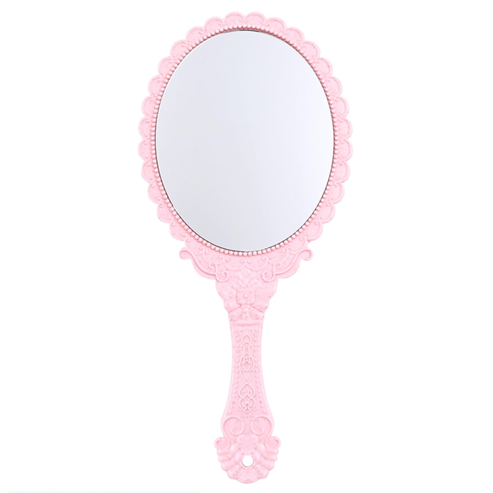 SDCFFC Oval Handheld Mirror, Vintage Makeup Mirrors, Handheld Vanity Mirror with Hanging Hole in Handle