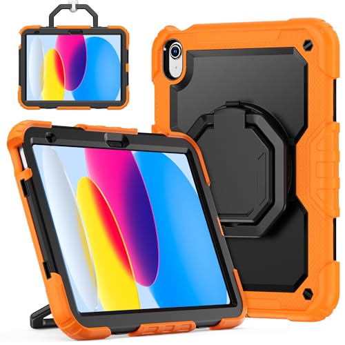 Coque iPad 11e génération orange avec bandoulière pour accompagner les enfants en voyage