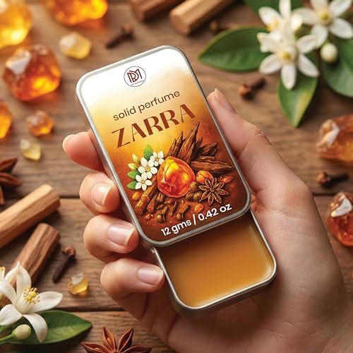 Image of Dr.Mashur Solid Perfume Zarra | Alcohol Free Wax Perfume Balm, Long Lasting Pocket Fragrance Tin 12g, Non Greasy Smooth Glide, Travel Friendly | Office Wear | Date Night