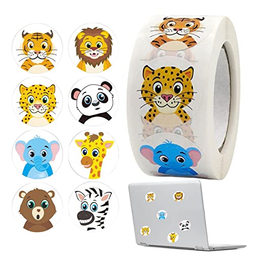 Adesivos de etiquetas de animais, Adesivos Redondos de Animais - Adesivos de recompensa para profess