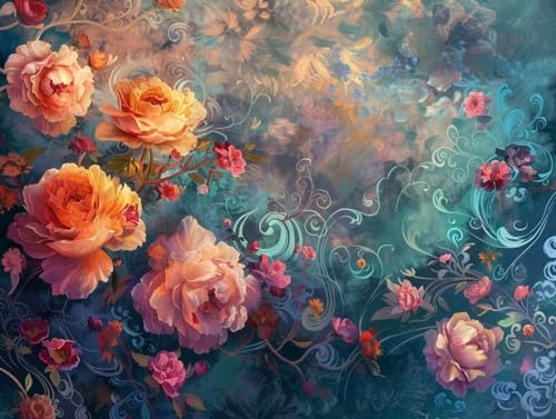 Diamond-Painting motif fleur 60x90cm pour combler le vide de vos grands pans de murs blancs