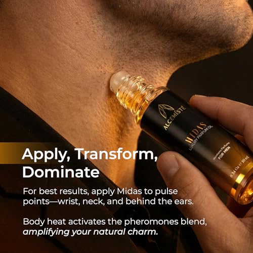 Image of Concentrated Pheromone Cologne For Men (0.34 oz) - Oil Based Perfume For Men With Pheromones - Rollerball Men's Cologne - Travel Size, All-Day, Long-Lasting Formula - Amber, Wood and Musk Scent