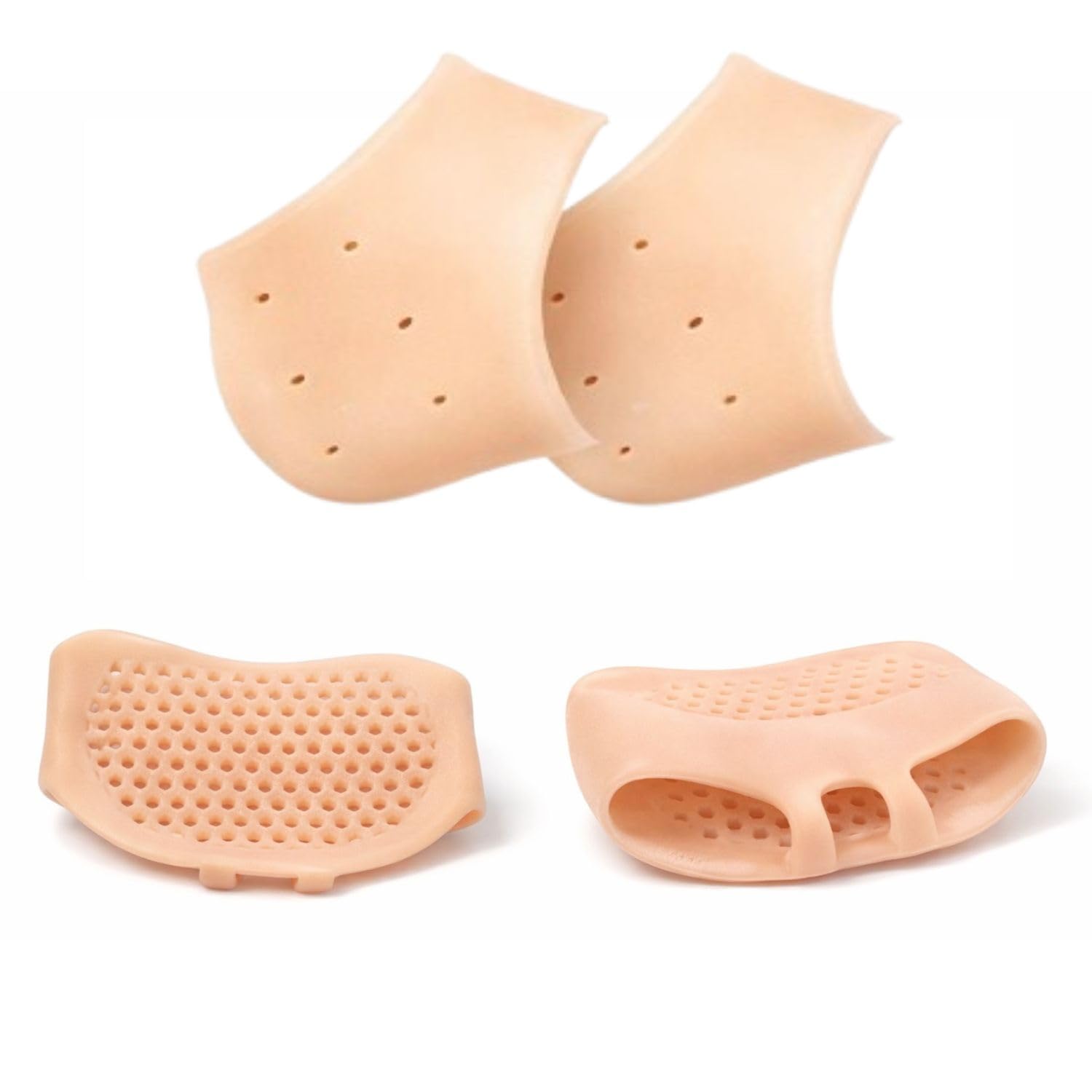 HELIMIX Anti Crack Silicone Heel Socks for Cracked Heels Moisturizing Gel Heel Protector Soft Reusable Heel Repair Socks for Dry Feet Pain Arch Foot Cushion Relief for Women & Men-image-22