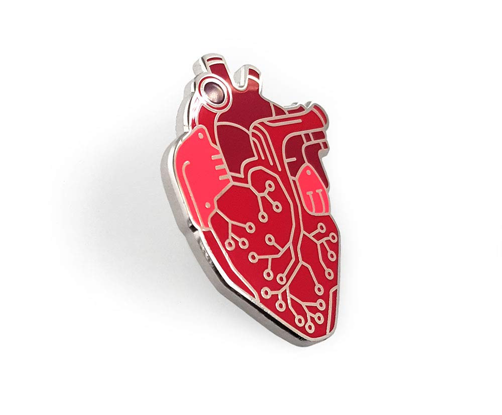 Pinsanity Digital Circuit Board Heart Enamel Lapel Pin