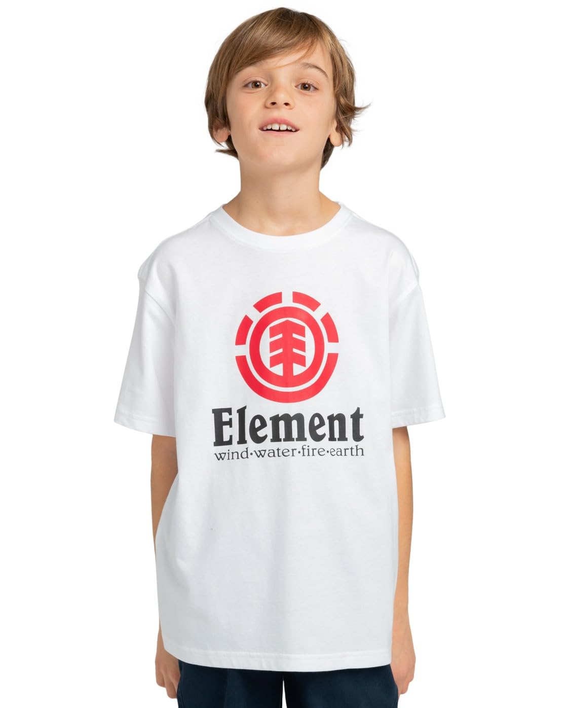Element Vertical (Youth) S/S T-Shirt - Optic White - Mens 8-9 Years - Cotton