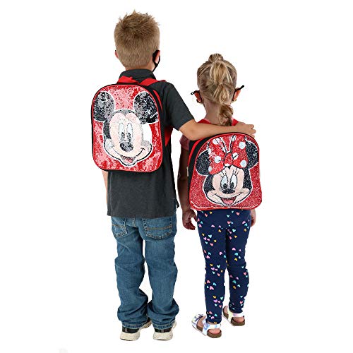 Ruz Mickey & Minnie 12" Mini Backpack with Reversible Sequins3