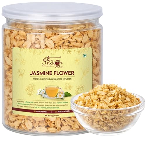 Image of The Indian Chai - Jasmine Flower Herbal Infusion 40g | May Support Heart Wellness and Digestion | Caffeine Free Floral Tea
