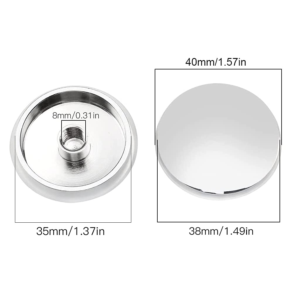 Set 3 Tappi A Scatto Per Lavello In Rame, Diametro 38mm, Con Anello Di Tenuta In Gomma, Per Vasca, Cucina, Bagno, Colore Argento
