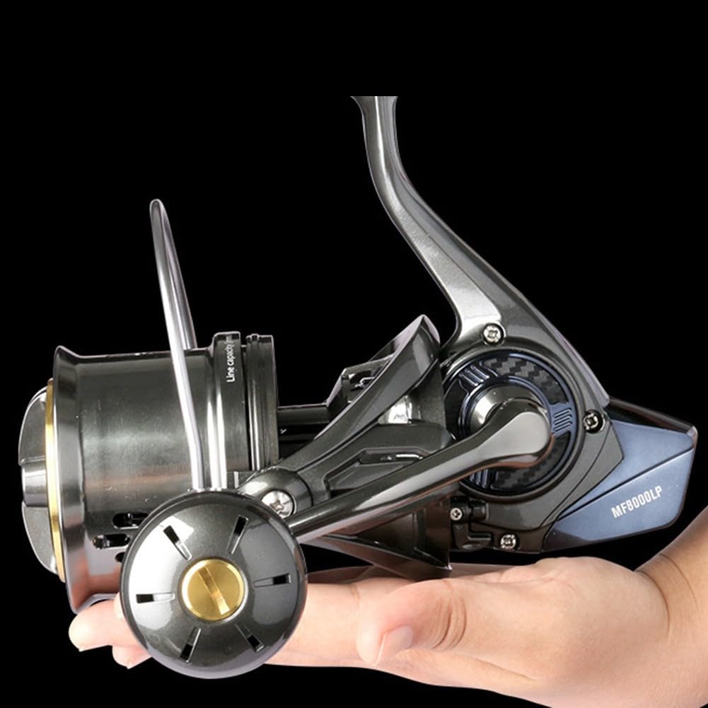 Moulinet de pêche en mer tout en métal - Longue portée - 20 kg - Pour eau salée et eau douce - MF8000LP MF10000LP MF12000LP