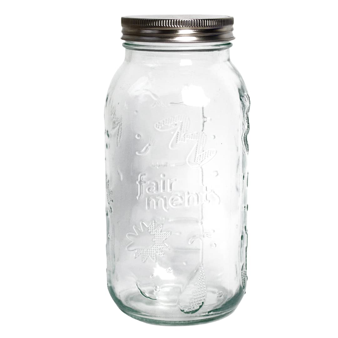 fairment Starterkit Kombucha - Das lebendige Getränk einfach selbermachen - Starter Set mit Bio Kombuch a Pilz (SCOBY), Glas, Zutaten, Zubehör und Rezepten - Kombucha Tee selbst machen