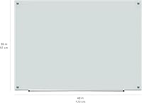 Vista 5 de Yaxa Basics Glass Dry-Erase Board, Magnetic Frameless Whiteboard, 48W'' x 36H
